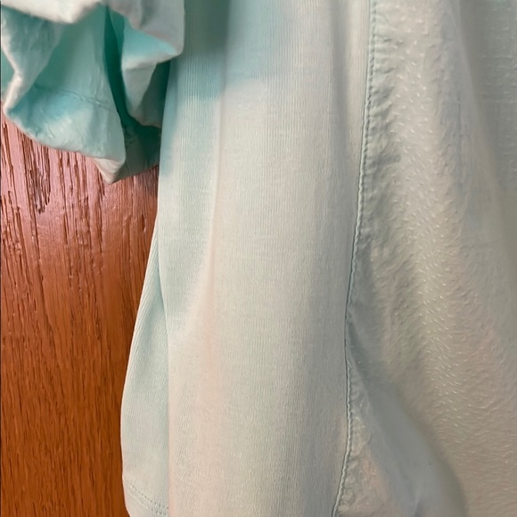 Croft & Barrow  3/4 Sleeve Aqua Textured Shirt - Picture 4 of 7